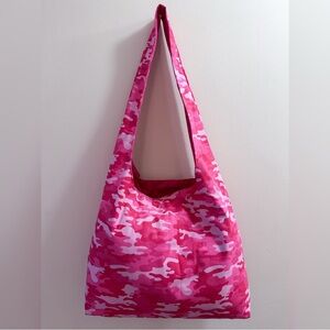 Handmade Pink Camouflage Camo Medium Size Tote Bag